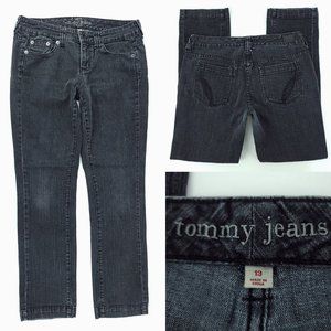 Vtg 2006 Tommy Hilfiger Jrs 13 Womens 32x30 Black Straight Leg Stretch Jeans